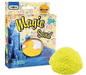 Magic sand жовтого кольору, з формочкою 0,150 кг, у кор-ці 14см-11см-3,2см - 1 - smarttoys.com.ua
