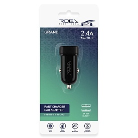 Автомобільний Зарядний Пристрій Ridea RCC-21012 Grand 2USB 2.4 A (Чорний) - 1 - smarttoys.com.ua