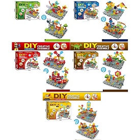 Мозаїка JY-2004D-G-K-T-X  (18шт) на шурупах, інструменти, картки фігури-пазли, 378дет, 5 видів, в кор-ці, 26-19,5-10см - 1 - smarttoys.com.ua