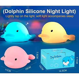 Нічник DYB020 дельфин, сенсорний, світло-3режими, Type-C вхід, бат., кор., 14,5-7,5-10 см. - 1 - smarttoys.com.ua