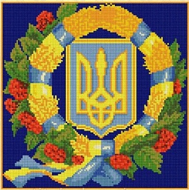 Мозаїка алмазна 5D № Z3501 Герб України 30 * 30см - 1 - smarttoys.com.ua