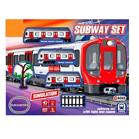 Залізниця JHX5916 локомотив, 2 вагони, дорожні знаки, 24 дет.,  муз., світло, бат., 45,5-35,5-6,5см. - 1 - smarttoys.com.ua