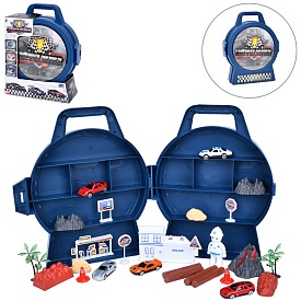 Набір з транспортом F777-A2 чемодан-гараж, машини, фігурка, дорожні знаки, кор., 26,5-34-8,5см. - 1 - smarttoys.com.ua