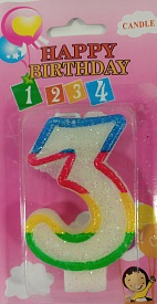 Свічка цифра "3" - 1 - smarttoys.com.ua
