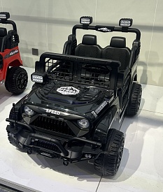 Джип M 6270EBLR-2(24V) 2,4G радіок, 1*24V8AH, 2*45W, MP3, USB, TF,BT,EVA,шкіра,музика,світло,чорний - 1 - smarttoys.com.ua
