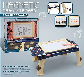 Столик для малювання CJ 6001-1 PM (48/2) "Локомотив", магнітна дошка, штампи, в коробці - 1 - smarttoys.com.ua