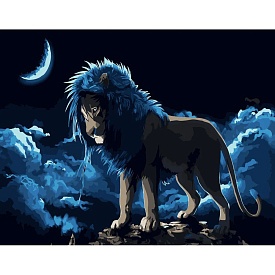 Картина за номерами Strateg ПРЕМІУМ Лев під місяцем розміром 40х50 см (DY197) - 1 - smarttoys.com.ua