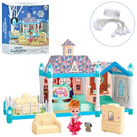 Будиночок 556-66A-1 меблі, лялька, собачка, 71 дет., світло, бат., кор., 19-23-7,5 см. - 1 - smarttoys.com.ua