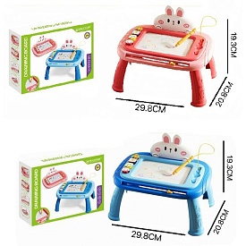 Досточка для малювання 578-B-P столик, кольорова, 4 штампи, 2 кольори, кор.,30,5-22-6см. - 1 - smarttoys.com.ua