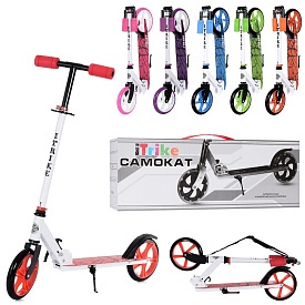 Самокат SR 2-010-4-2 сталь, 2 кол.ПУ200мм, кермо 90/100см., підніжка,підставка,замок,6 кольорів,кор. - 1 - smarttoys.com.ua