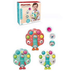 Гра BY227 павич,сенсорна гра,м'які кнопки/Pop it(текстурні),брязкальце,пискавка,3кольори,кор.,19,5 - 1 - smarttoys.com.ua