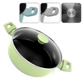 Каструля з кришкою лита мармур "Megastone" інд. дно 28*8см 10372-28S - 1 - smarttoys.com.ua