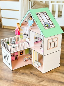 Ляльковий дім 75х60х60 см біло-бірюзовий - 13 - smarttoys.com.ua