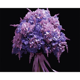 Картина за номерами Strateg Рожева гліцинія на чорному фоні 40Х50 (AH1253) - 1 - smarttoys.com.ua