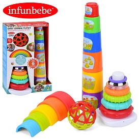 Гра PL12345-PL1100-PL201W-PL2  ігровий набір,пірамідка-текстурні кільця,вежа-6 блоків,м'яч-брязк.кор - 1 - smarttoys.com.ua
