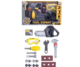 Набір інструментів 6803-1 пила, окуляри,викрутка,болти,гайк.ключ,штангенциркуль,муз.,світло,бат.,кор - 1 - smarttoys.com.ua