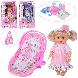 Лялька WX013-3-6-8 29см, п'є-пісяє, звук, пляшечка, посуд, підгузок, люлька-переноска, бат.,кор. - 1 - smarttoys.com.ua