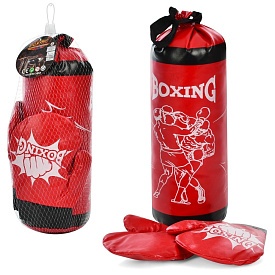 Боксерський набір MR 0855 груша, наповнювач-текстиль, рукавички 2шт., сітка 32-11-11 см. - 1 - smarttoys.com.ua