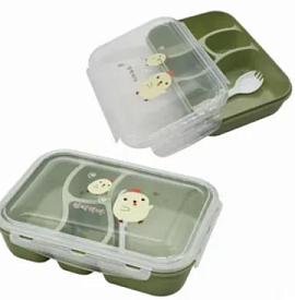 Контейнер №253 для їжі пл. прямокут. з пл. ложкою із прозр. кришкою (23,5*17*5,5)см (72) - 1 - smarttoys.com.ua
