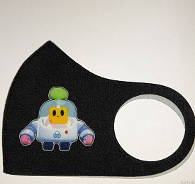 Маска Pitta Print S Brawl Stars Спраут Black																						 - 1 - smarttoys.com.ua