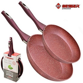 Сковороди литі з покриттям "Stone" 2 пр/наб 24/28 см 10330 (4наб) - 1 - smarttoys.com.ua
