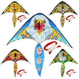 Повітряний змій M 2893 ширина100 см, довжина 52 см, хвіст 50 см, струна 30 м, тканина, 5 видів, кул. - 1 - smarttoys.com.ua