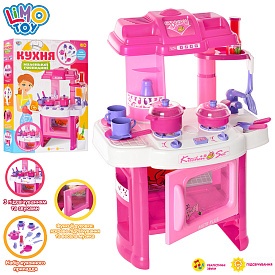 Кухня 008-26 плита, посуд, духовка, мийка, муз., світло, бат., кор., 60-43,5-9 см. - 1 - smarttoys.com.ua