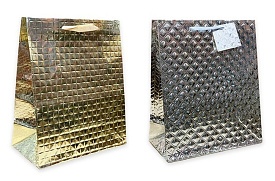 Пакет 26*31*12см паперовий "Однокольоровий, срібло, золото" 12 шт в пак - 1 - smarttoys.com.ua