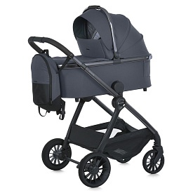 Візок універсальний 2в1 ME 1183 RIVIERA Asphalt Gray люлька+прогул.блок,рюкзак,дощовик,мос.сітка,сір - 1 - smarttoys.com.ua