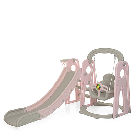 Гірка-гойдалка YG2020-1-8 кільце баскетбольне, сіро-рожевий, ш120-г175-в106см. - 1 - smarttoys.com.ua