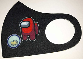 Маска Pitta Print M Among Us Red Pet Black																						 - 1 - smarttoys.com.ua