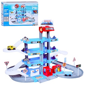 Гараж 663-6 4 кольори, 79 дет., машинка, ліфт, бат., кор., 63-18-42 см. - 1 - smarttoys.com.ua