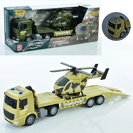 Трейлер RJ3398 інерц., військ., гелікоптер, 2 кольори, муз., світло, бат. (табл.), кор.,42-16,5-10см - 1 - smarttoys.com.ua