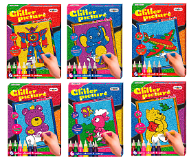 Картинка з гліттера "MIX 6 видів", (рос.), в кор-ке 27см-20см-2,5 см - 1 - smarttoys.com.ua