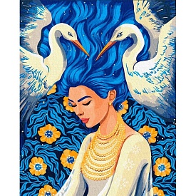 Набір для творчості МК 5351 картина за номерами, Дівчина з лебедями, кул., 30-40-2 см. - 1 - smarttoys.com.ua