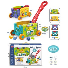 Центр розвиваючий RJ6829 возик,ігр.панель/бізіборд,шестерні,сортер(4фігури)муз.світло,рух,дет.на бат - 1 - smarttoys.com.ua