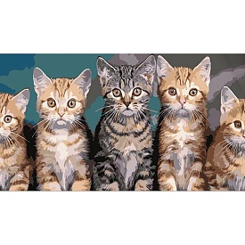 Набір для розпису по номерах Кошенята Strateg розміром 50х25 см (WW199) - 1 - smarttoys.com.ua