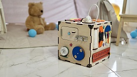 Бізікуб 23х23х23 см бежевий - 4 - smarttoys.com.ua