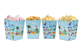 Коробочка для попкорну та солодощів "Динозаври" 5шт/уп - 1 - smarttoys.com.ua