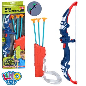 Лук MR 0687 стріли на присосках 3шт., світло, бат.-таб., кор., 15-44-3 см. - 1 - smarttoys.com.ua
