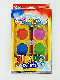 Фарби акварельні JUMBO 8 кол.+пензликCOLORINO/12/ - 1 - smarttoys.com.ua