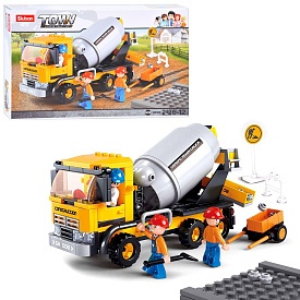 Конструктор SLUBAN M38-B0550 "Місто": бетономішалка, тачка, фігурки, 296 дет., кор., 38-23,5-6см. - 1 - smarttoys.com.ua
