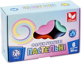 Фарби гуашеві пастельні кольори 6 кольорів по 20 мл - 1 - smarttoys.com.ua
