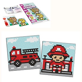 Набір з алмазною мозаїкою на самоклеючій основі для дітей "Професії.Пожежник" 9х9см - 1 - smarttoys.com.ua