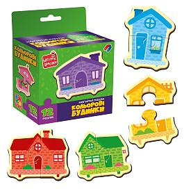 Гра розвиваюча Vladi Toys пазли магнітні "Кольорові будинки" VT1733-03 - 1 - smarttoys.com.ua