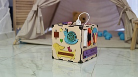 Бізікуб 23х23х23 см бежевий - 5 - smarttoys.com.ua