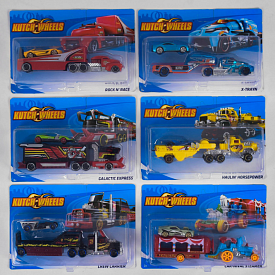 Трейлер з машинкою Т-Е 868-1 6 видів, металопластик, на аркуші - 1 - smarttoys.com.ua