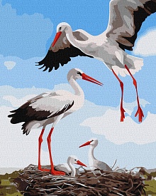 Набір для розпису по номерах "Сім'я лелек" 40x50см - 1 - smarttoys.com.ua