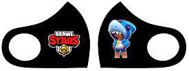 Маска Pitta Print S Brawl Stars Леон Акула Black																						 - 1 - smarttoys.com.ua