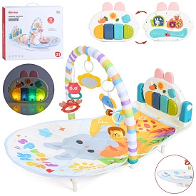 Килимок для немовляти 6078 48-76см,81,5-49-в48см,дуга,підвіс.5шт(дзер,бряз.проріз.)муз.на бат.в кор. - 1 - smarttoys.com.ua